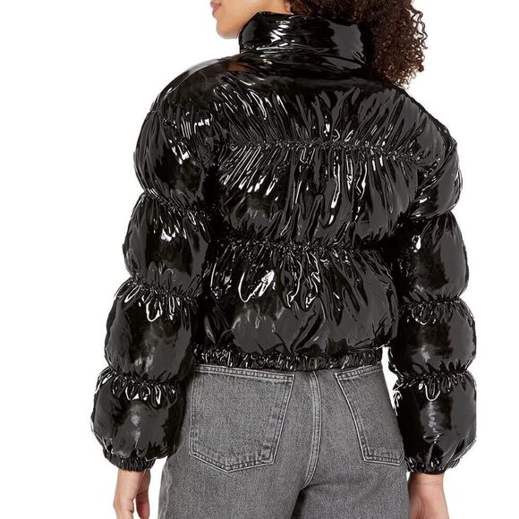 Steve Madden Eden Puffer Coat Black Nwt Size Small - Picture 7 of 8